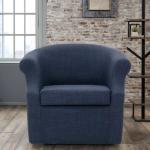 Navy Upholstered Nikole Swivel Accent Chair