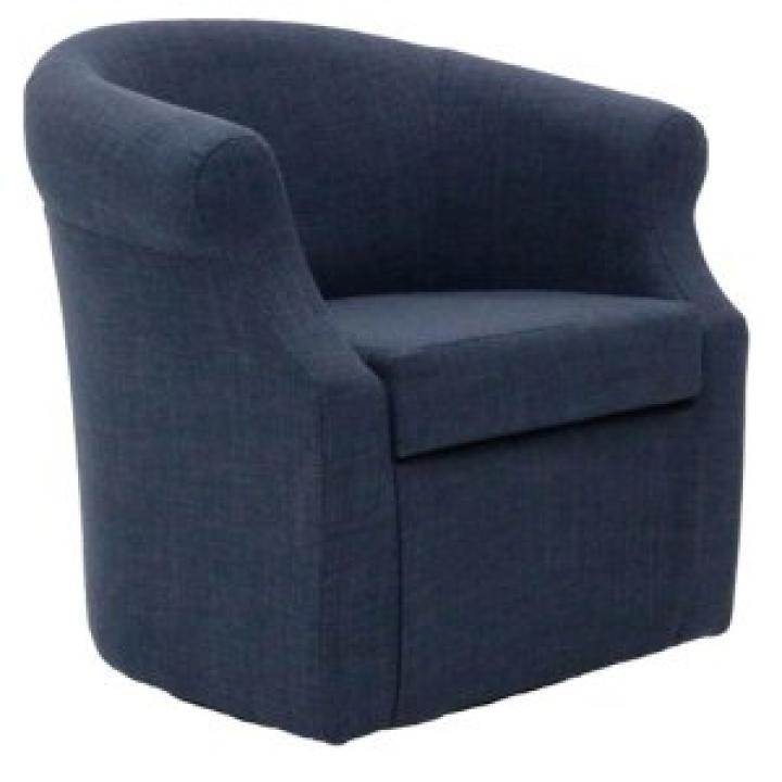 Navy Upholstered Nikole Swivel Accent Chair
