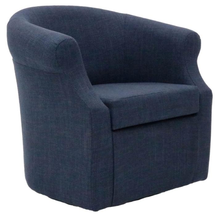 Navy Upholstered Nikole Swivel Accent Chair