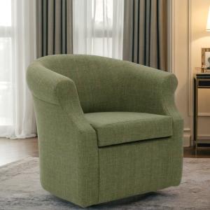 Green Upholstered Nikole Swivel Accent Chair