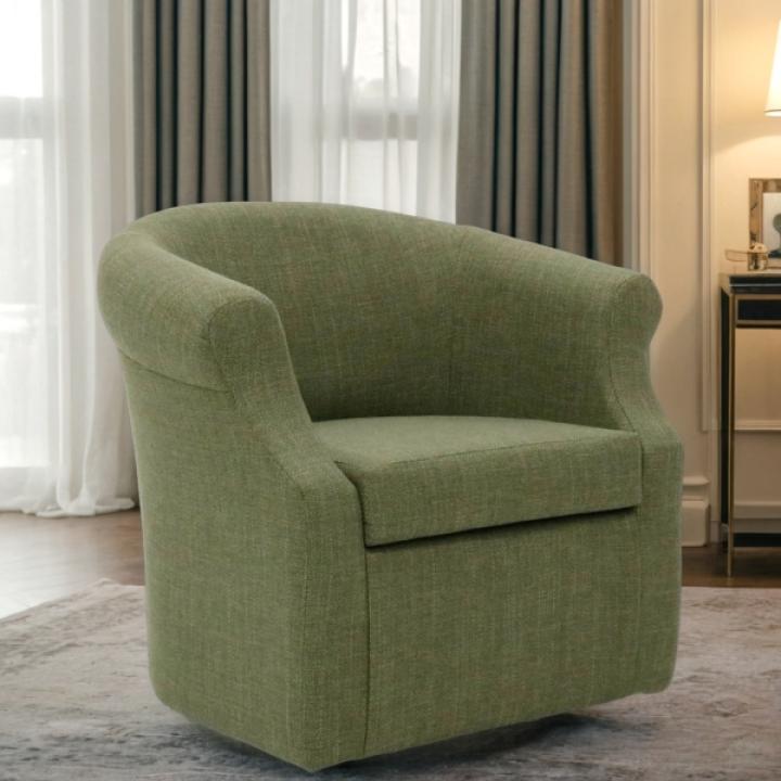 Green Upholstered Nikole Swivel Accent Chair