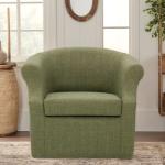 Green Upholstered Nikole Swivel Accent Chair