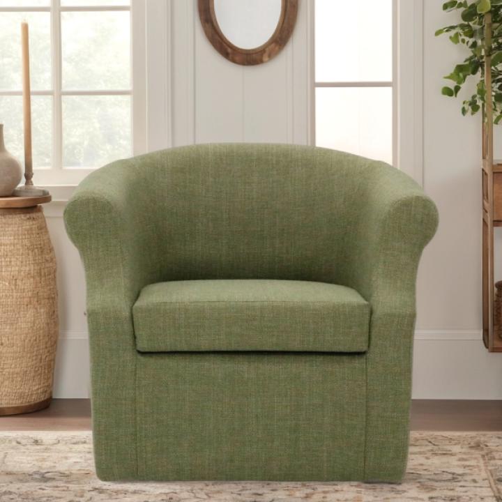Green Upholstered Nikole Swivel Accent Chair