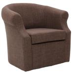 Brown Upholstered Nikole Swivel Accent Chair