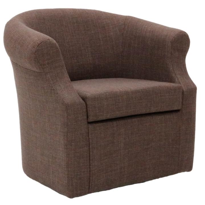 Brown Upholstered Nikole Swivel Accent Chair