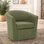 Green Upholstered Swivel Accent Chair