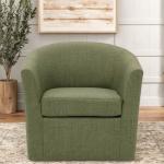 Green Upholstered Swivel Accent Chair