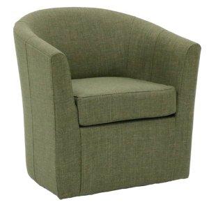 Green Upholstered Swivel Accent Chair