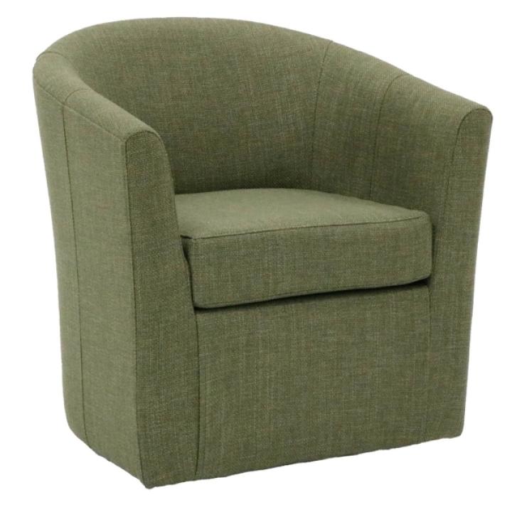 Green Upholstered Swivel Accent Chair