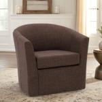 Truffle Brown Upholstered Swivel Accent Chair