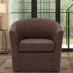 Truffle Brown Upholstered Swivel Accent Chair