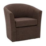Truffle Brown Upholstered Swivel Accent Chair