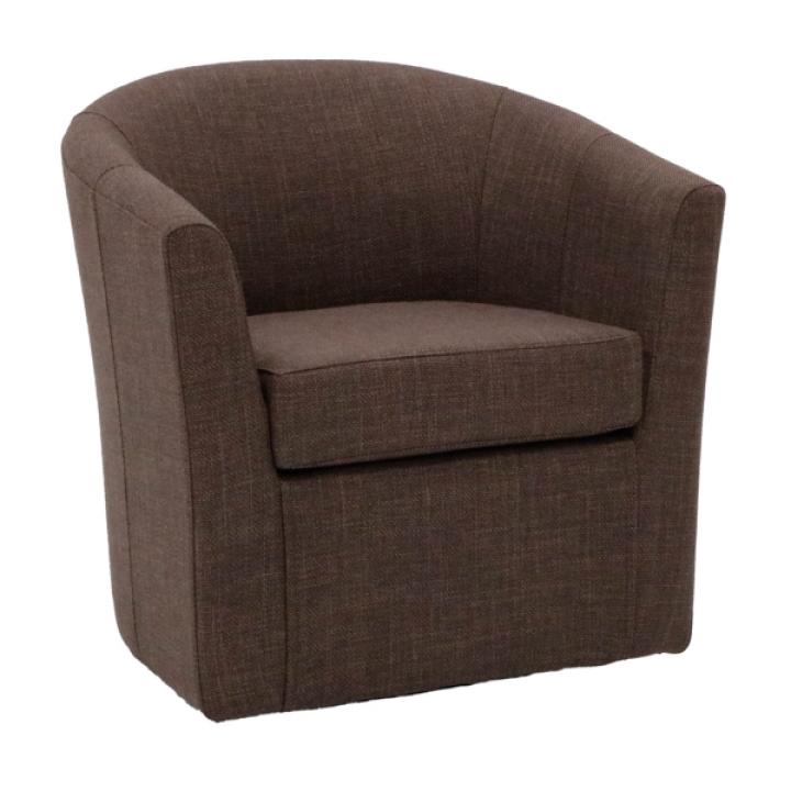 Truffle Brown Upholstered Swivel Accent Chair