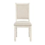 Antique White Wood Upholstered Dining Chair