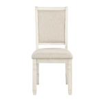 Antique White Wood Upholstered Dining Chair