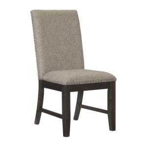 Rustic Brown Wood Upholstered Dining Chair