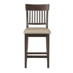 Balin Brown Wood Linen Slat Back Counter Stool