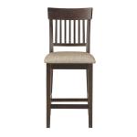 Balin Brown Wood Linen Slat Back Counter Stool