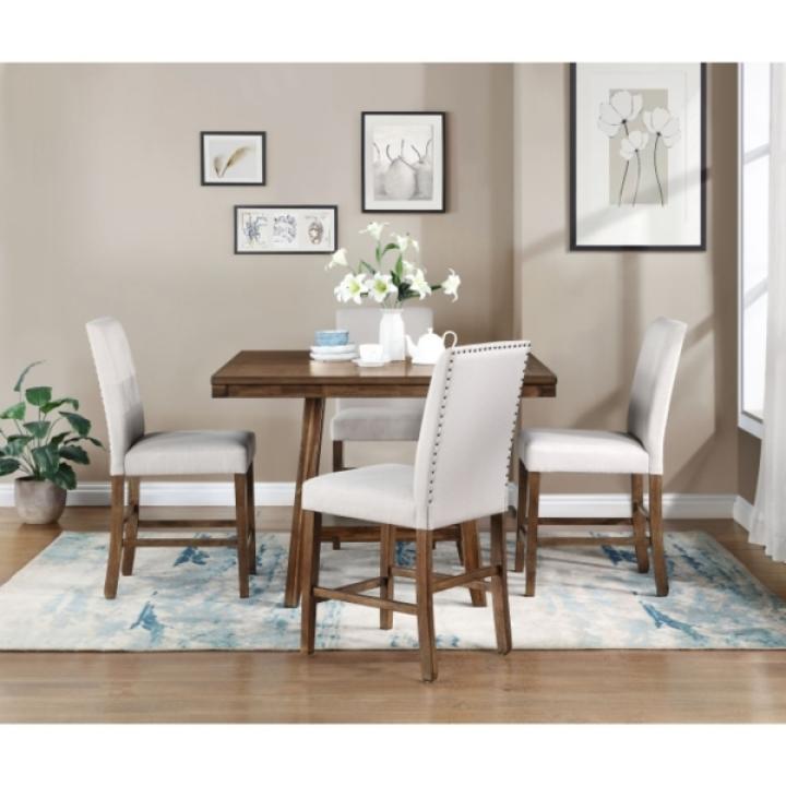 Bolin Light Beige Upholstered Counter Stool