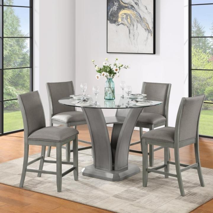 Dalina Gray Upholstered Counter Stool