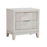 Florence Antique White Reeded 2-Drawer Nightstand
