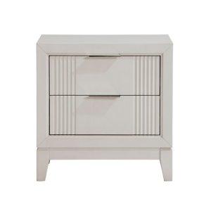 Florence Antique White Reeded 2-Drawer Nightstand
