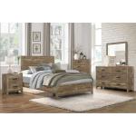 Weathered Pine Wood Planks 2-Drawer Nightstand