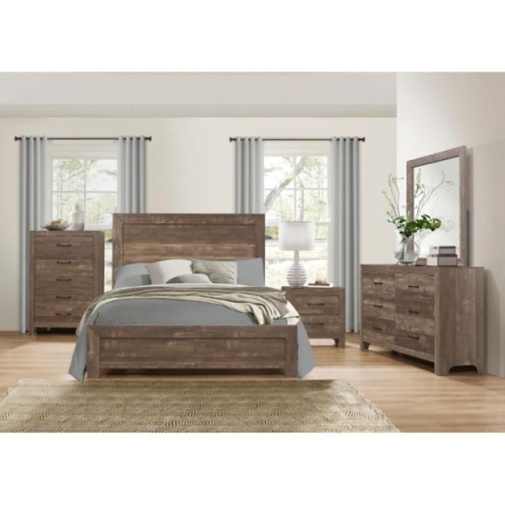 Corbin Rustic Brown Wood Queen Bed