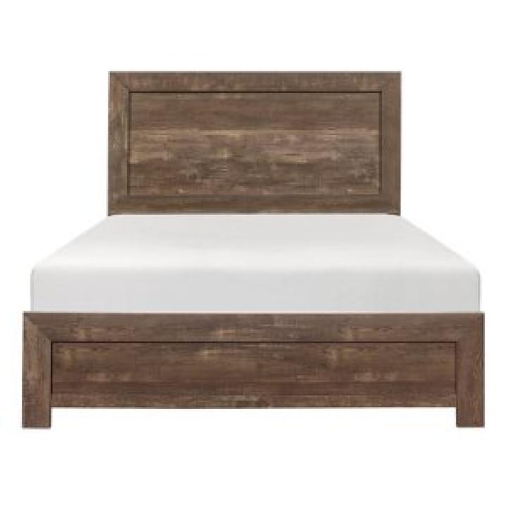 Corbin Rustic Brown Wood Queen Bed
