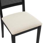 Black Woven Rattan Greer Dining Chairs, Set of 2