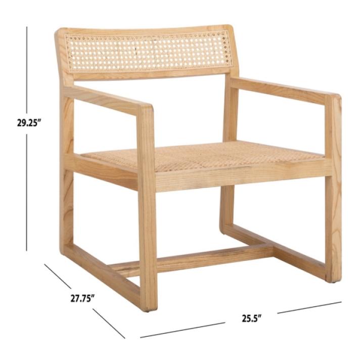 Natural Elm Wood Coastal Accent Chair
