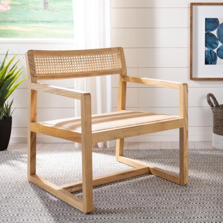 Natural Elm Wood Coastal Accent Chair