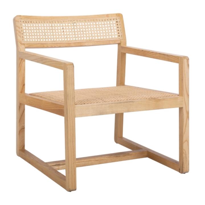Natural Elm Wood Coastal Accent Chair