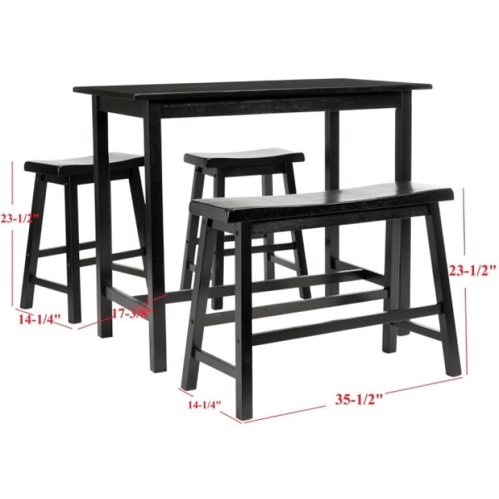 Espresso Oak Contemporary 4-pc. Stool & Table Set