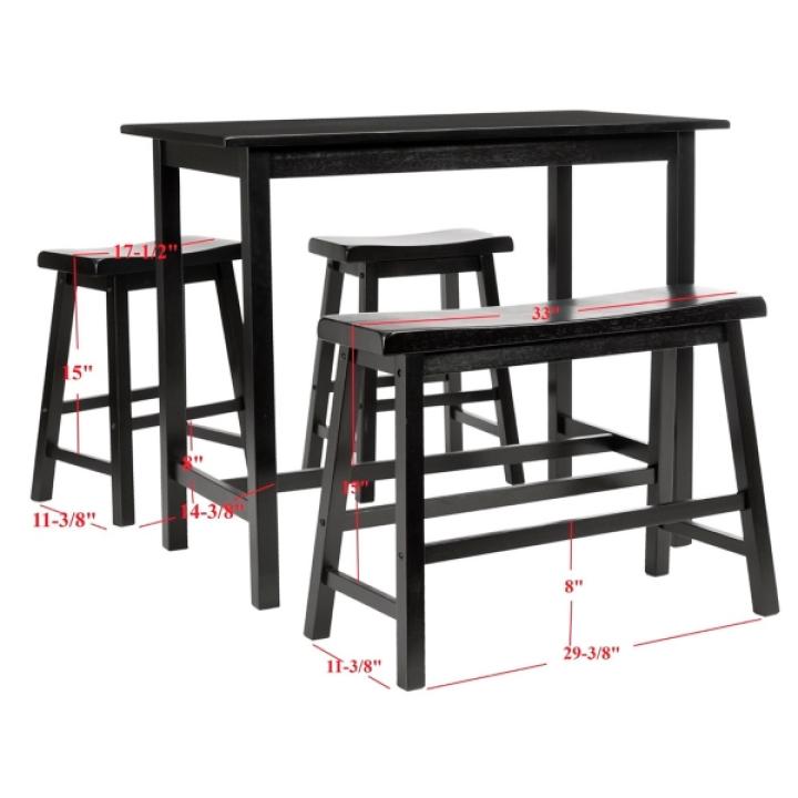 Espresso Oak Contemporary 4-pc. Stool & Table Set