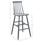 Gray Wood Scandinavian Bar Stools, Set of 2