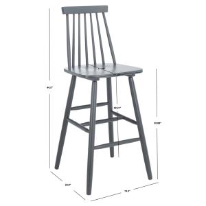 Gray Wood Scandinavian Bar Stools, Set of 2