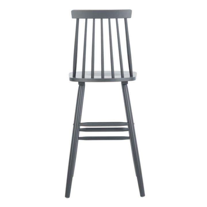 Gray Wood Scandinavian Bar Stools, Set of 2