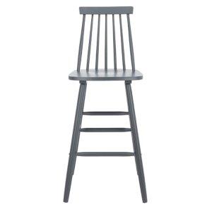 Gray Wood Scandinavian Bar Stools, Set of 2