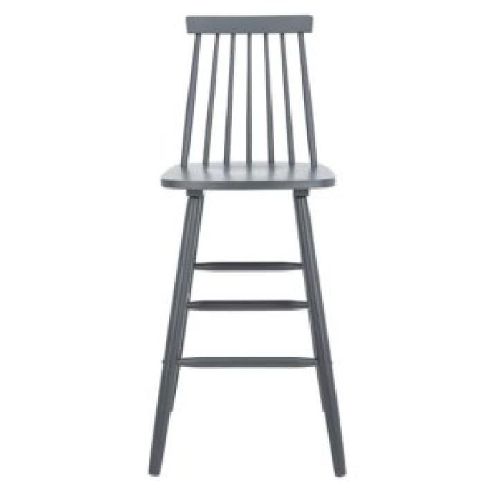 Gray Wood Scandinavian Bar Stools, Set of 2