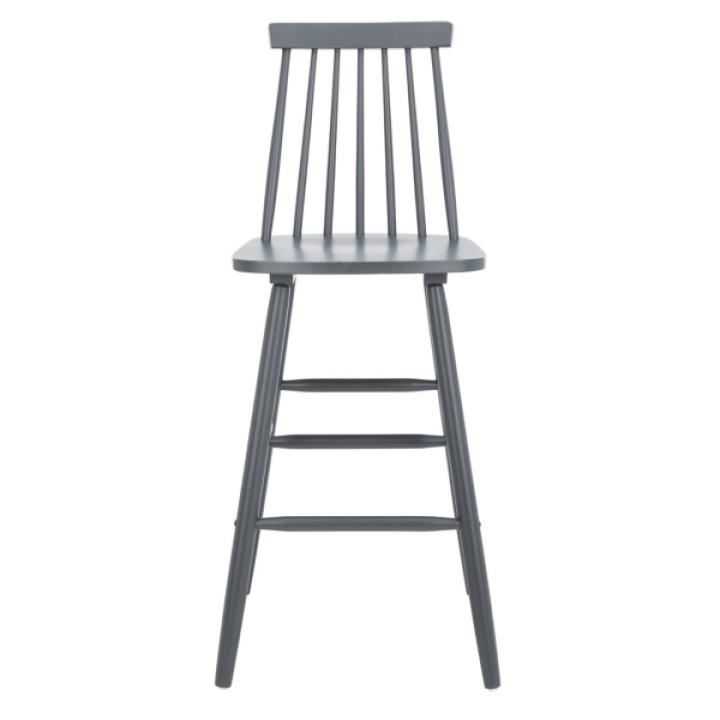 Gray Wood Scandinavian Bar Stools, Set of 2