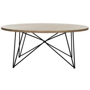 Round Natural Industrial Coffee Table