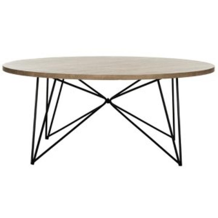Round Natural Industrial Coffee Table
