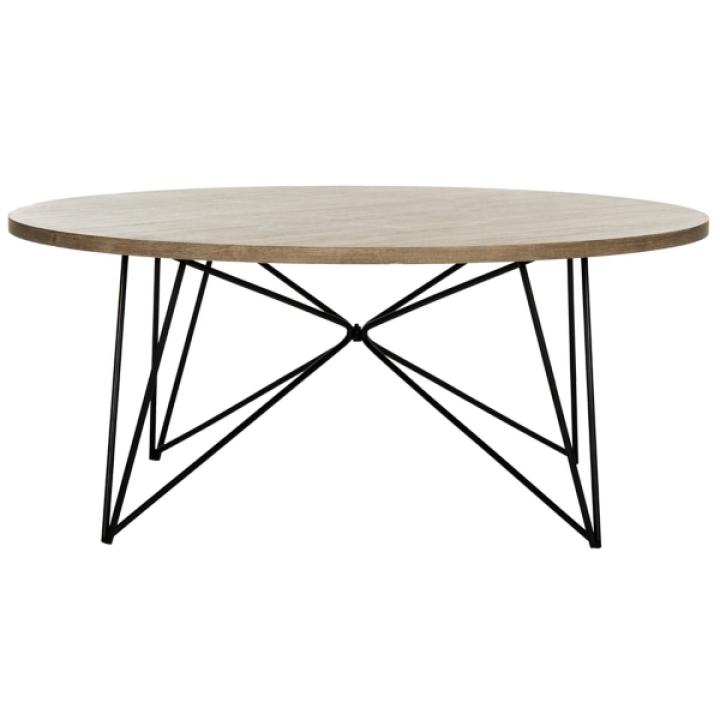 Round Natural Industrial Coffee Table