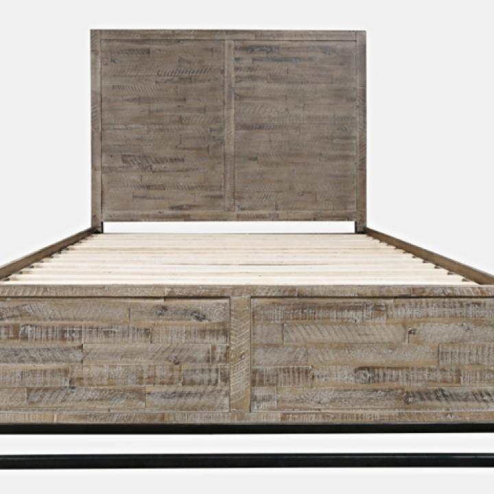 East Hampton Distressed Gray Queen Bed Frame