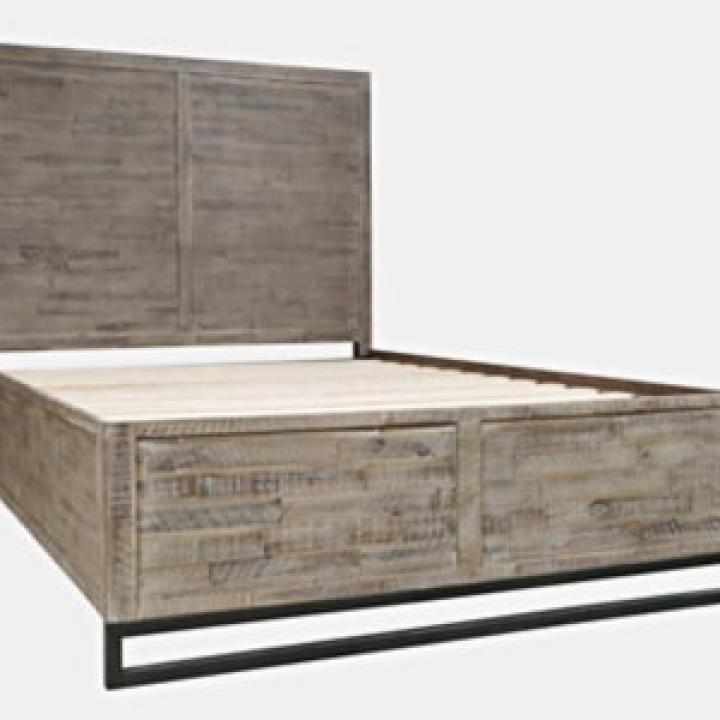 East Hampton Distressed Gray Queen Bed Frame