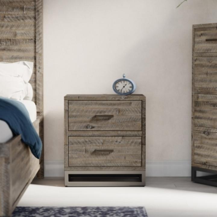 East Hampton Distressed Gray Nightstand