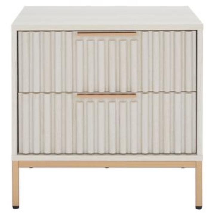 Safavieh Lylia Bleached Ribbed 2-Drawer Nightstand