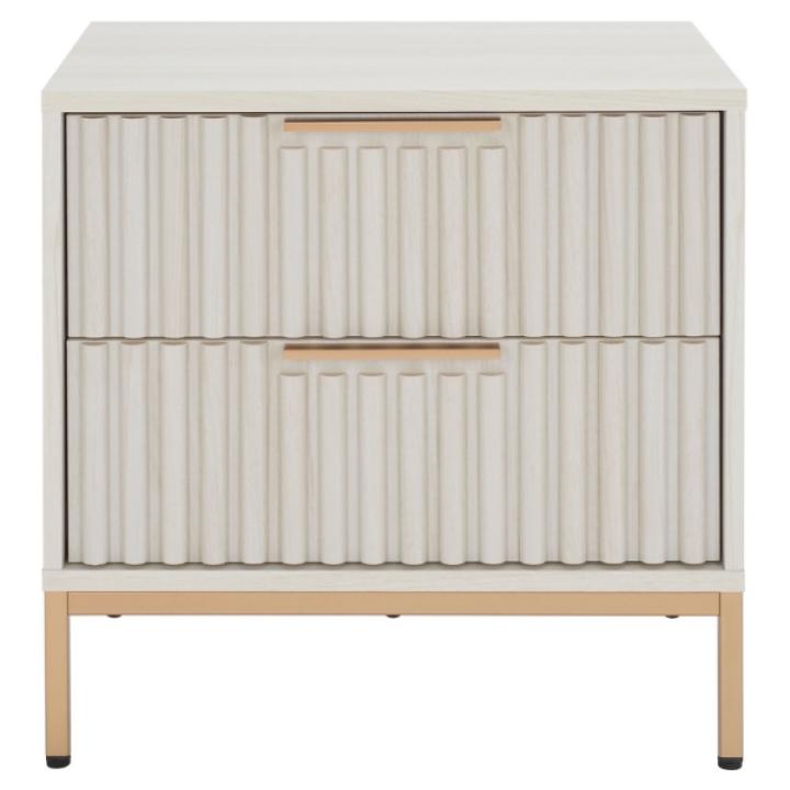 Safavieh Lylia Bleached Ribbed 2-Drawer Nightstand