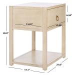 Safavieh Sadie Antique White Nightstand with Shelf
